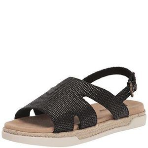 Bella Vita Women's Kato Platform Sandal, Black Woven, 8